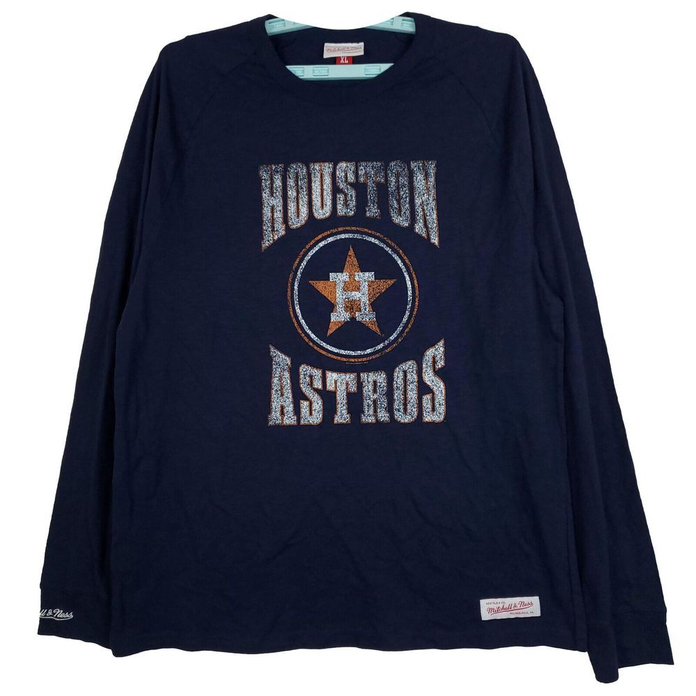 Houston Astros Mitchell & Ness MLB XL XLarge Longsleeve Shirt Distressed New